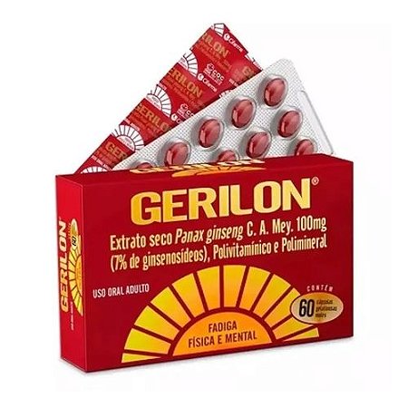 GERILON EXTRATO SECO PANAX GINSENG POLIVITAMÍNICO + POLIMINERAL CX.C/60 CÁPS.GEL.MOLES