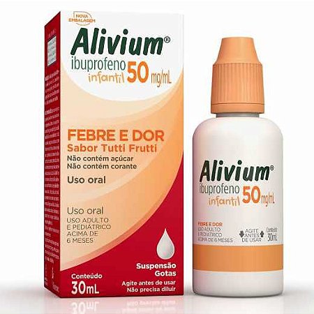 IBUPROFENO ALIVIUM 50MG/ML GTS FR.C/30ML TUTTI FRUTTI