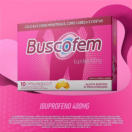 IBUPROFENO BUSCOFEM 400MG CX.C/10 CÁPS.GEL
