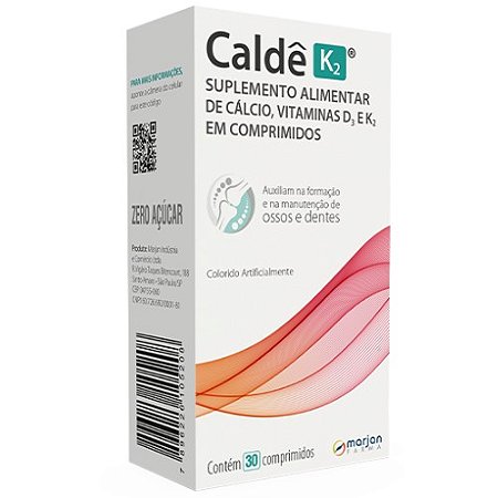 CALDÊ K2 SUPLEMENTO ALIMENTAR C/30 COMP.REVEST. ( CÁLCIO VITAMINAS D3 K2 )
