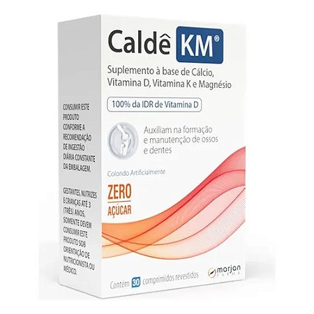 CALDÊ KM SUPLEMENTO ALIMENTAR C/30 COMP.REVEST. ( CÁLCIO MAGNÉSIO VITAMINAS K2 D3 )