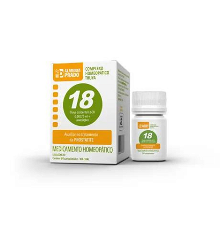 COMPLEXO N°18 THUYA ( PROSTATITE ) C/60 COMP. ALMEIDA PRADO EXCLUSIVO