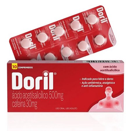 DORIL 500MG+30MG .C/10 COMPRIMIDOS ( ÁCIDO ACETILSALICÍLICO + CAFEÍNA )