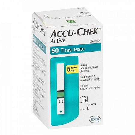 TIRAS TESTE ACCU-CHEK ACTIVE GLICOSE C/50 UNIDS.