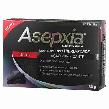 ASEPXIA C/ CARVÃO ATIVADO SABONETE 80G DETOX