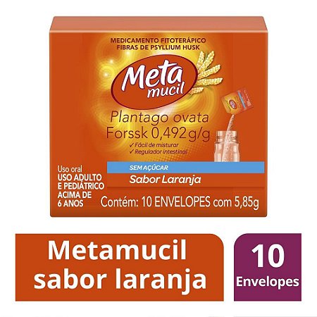 METAMUCIL SACHÊ CX.C/10 ENVELOPES SB.LARANJA