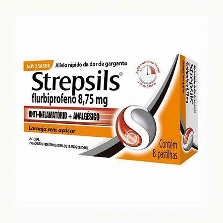 STREPSILS 8,75MG C/16 PASTILHAS SEM AÇÚCAR SB.LARANJA