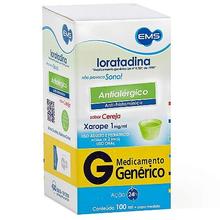 LORATADINA 1MG/ML XAROPE 100ML SB.CEREJA (EMS)