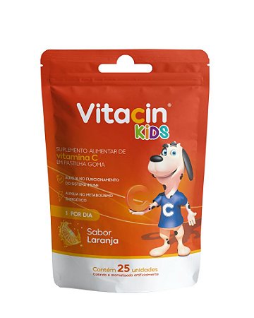 VITACIN KIDS GOMA SB.LARANJA C/25 UNIDADES