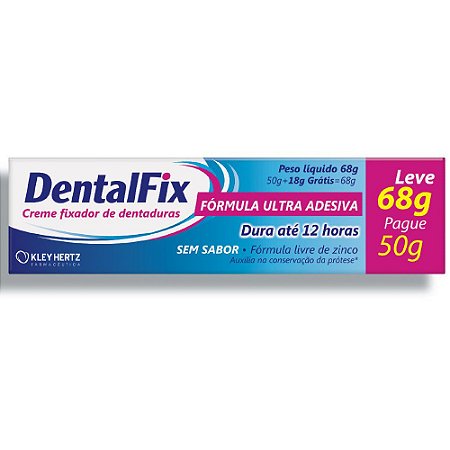 DENTALFIX CREME FIXADOR PAGUE 50G. E LEVE 68G. SEM SABOR