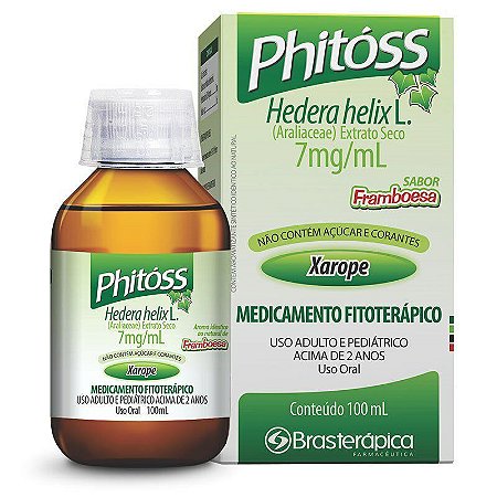 HEDERA HELIX PHITÓSS 7MG/ML XAROPE 100ML SB.FRAMBOESA