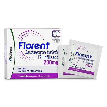 FLORENT 200MG C/4 ENVELOPES SB.MORANGO