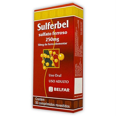 SULFERBEL 250MG C/50 COMP.REVEST SULFATO FERROSO