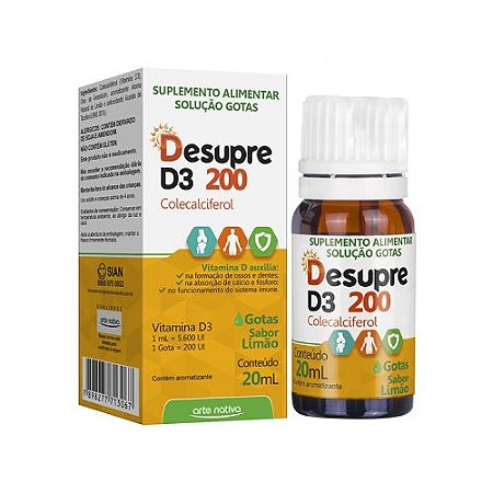 DESUPRE D3 200 GOTAS 20ML SB.LIMÃO