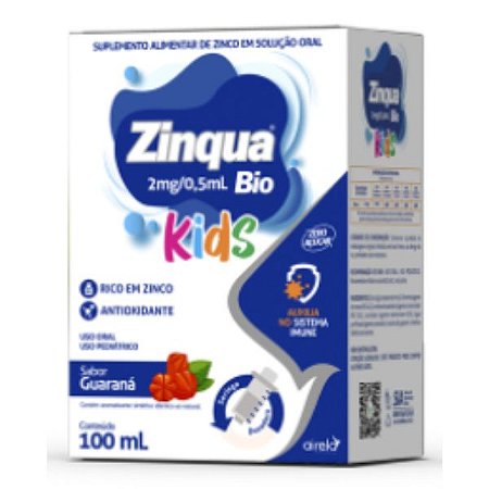 ZINQUA BIO KIDS 2MG/0,5ML C/100ML SB.GUARANÁ