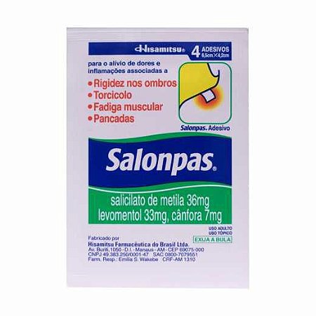 SALONPAS ADESIVO C/4 UNIDADES