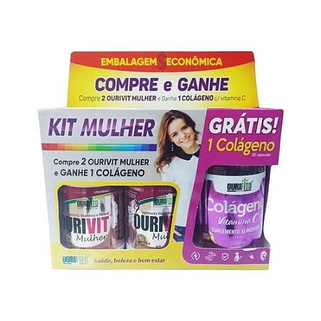 OUROVIT KIT MULHER 2 FR.C/60 CÁPSULAS + GRÁTIS COLÁGENO+VIT.C 60 CÁPS.