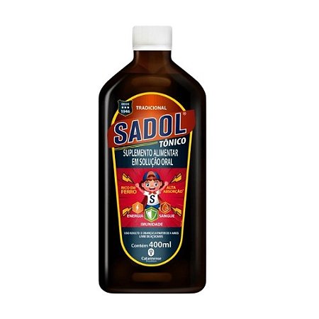 SADOL TÔNICO SUPLEMENTO ALIMENTAR SOLUÇÃO ORAL 400ML TRADICIONAL