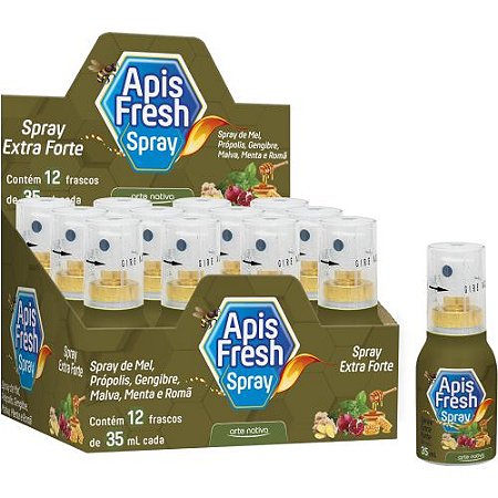 APIS FRESH SPRAY 35ML  - MEL / PRÓPOLIS / GENGIBRE / MALVA / MENTA E ROMÃ LOJA