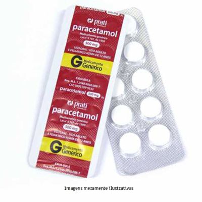 PARACETAMOL 500MG CARTELA C/10 COMPRIMIDOS (PRATI)