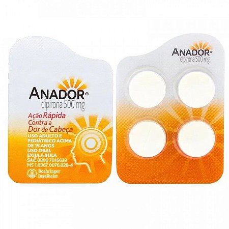 ANADOR CARTELA C/4 COMPRIMIDOS