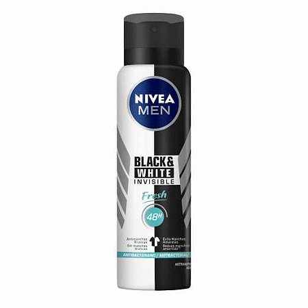 NIVEA MEN ANTITRANSPIRANTE AEROSOL 150ML - BLACK & WHITE INVISIBLE FRESH