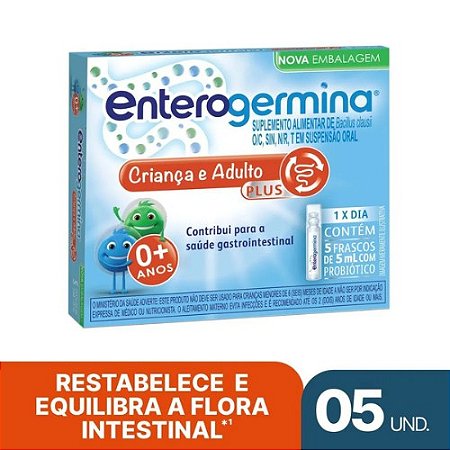 ENTEROGERMINA PLUS SUPLEMENTO ALIMENTAR C/5 FRASCOS C/5ML ( BACILLUS CLUASII )