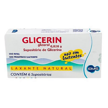 GLICERIN 0,828G. GLICEROL C/6 SUPOSITÓRIOS - LACTENTES