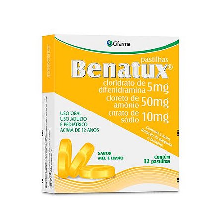 BENATUX C/12 PASTILHAS SB.MEL E LIMÃO