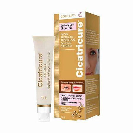 CICATRICURE GOLD LIFT CREME CONTORNO DUO OLHOS E BOCA 15G.