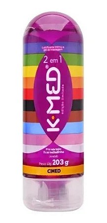 K-MED 2EM1 GEL MASSAGEM E LUBRIFICANTE ÍNTIMO 203G. LGBTQIA+ EDIÇÃO LIMITADA