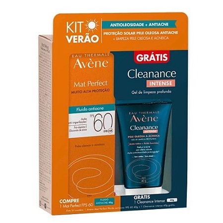 AÈVENE KIT MAT PERFECT FLUIDO ANTIACNE FPS60 40G.+GRÁTIS CLEANANCE INTENSE GEL LIMPEZA 40G.