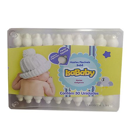 HASTES FLEXÍVEIS ISABABY PARA BEBÊS C/50 UNIDADES