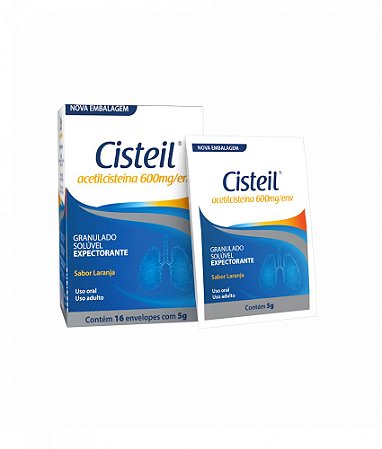 ACETILCISTEINA CISTEIL 600MG/ENV. C/16 ENVLOPES 5G SB.LARANJA