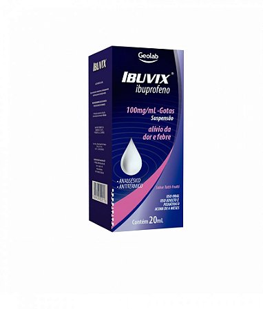 IBUPROFENO IBUVIX 100MG/ML GOTAS 20ML SB.TUTTI-FRUTTI