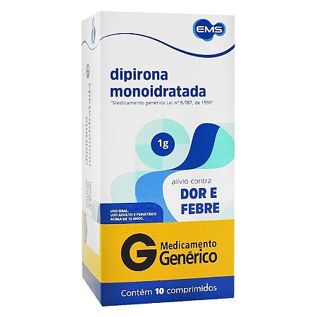 DIPIRONA MONOIDRATADA 1G. C/10 COMPRIMIDOS (EMS)