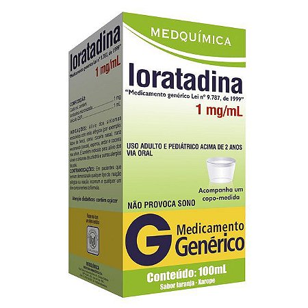 LORATADINA 1MG/ML XAROPE 100ML (MEDQUIMICA)