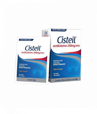 ACETILCISTEINA CISTEIL 200MG/ENV. CX.C/16 ENV.5G. SB.LARANJA
