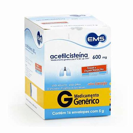 ACETILCISTEINA 600MG/ENV C/16 ENV.5G. (EMS)