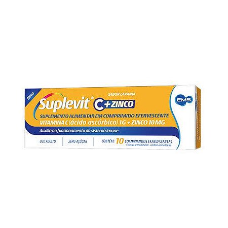 SUPLEVIT C + ZINCO C/10 COMP.EFERV. SB.LARANJA