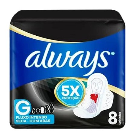 ALWAYS NOITES TRANQUILAS COBERTURA SECA C/ABAS C/8 ABSORVENTES
