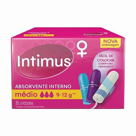 INTIMUS ABSORVENTE INTERNO MÉDIO C/8 UNIDADES