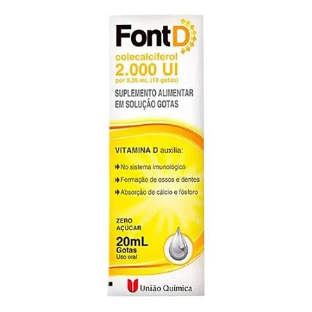 FONT D 2.000UI FR.C/20ML ZERO AÇÚCARES COLECALCIFEROL