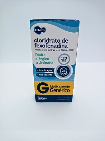 CLORIDRATO DE FEXOFENADINA 120MG CX.C/10 COMP.REVEST. (EMS)