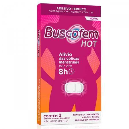 BUSCOFEM HOT ALÍVIO 8 HORAS CX.C/2 ADESIVOS TRANSDÉRMICOS