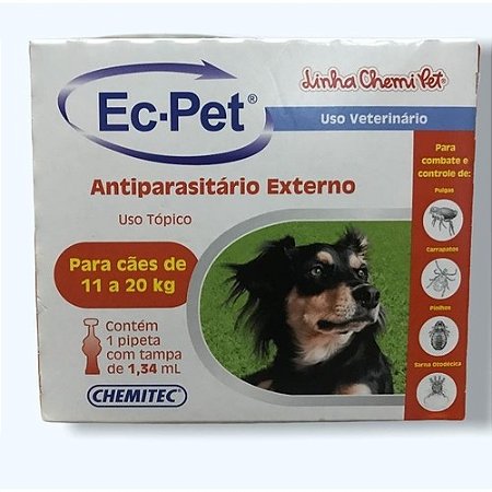 EC-PET CÃES ANTIPARASITÁRIO EXTERNO 11 A 20KG C/1 PIPETA CHEMITEC