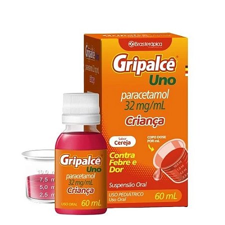 PARACETAMOL GRIPALCE UNO CRIANÇA 32MG/ML FR.C/60ML SB.CEREJA