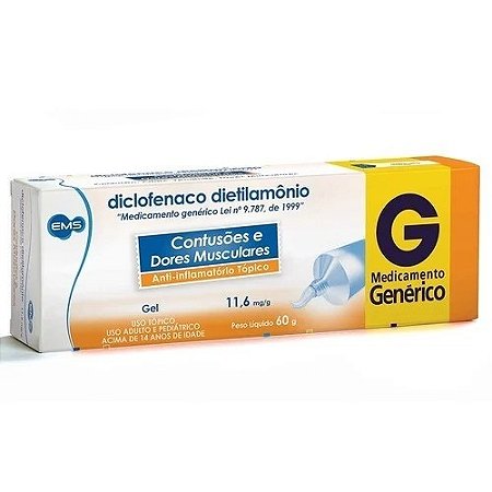 DICLOFENACO DIETILAMÔNIO 11,6MG/G C/60G. (EMS)