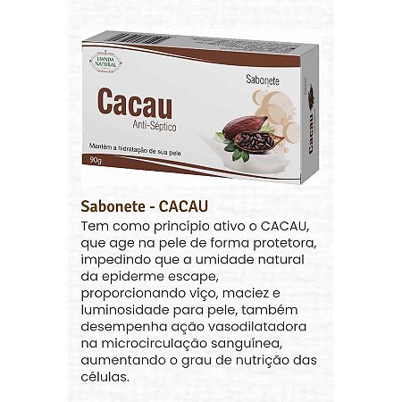 SABONETE CACAU 90G LIANDA NATURAL