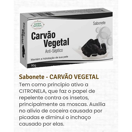 SABONETE CARVÃO VEGETAL 90G LIANDA NATURAL